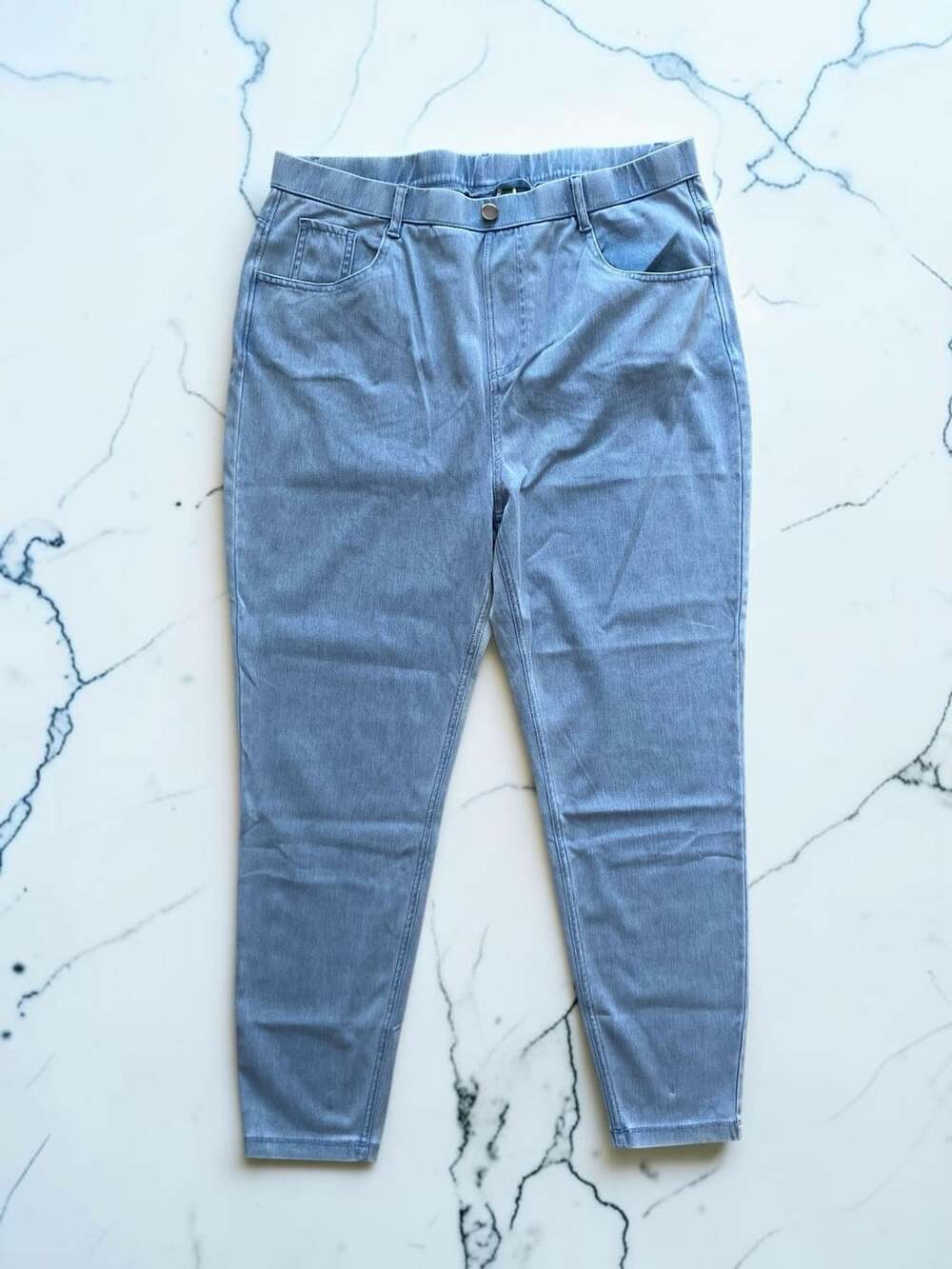 HalaraFlex High Waisted Pockets Denim Work Pants 7/8 Length